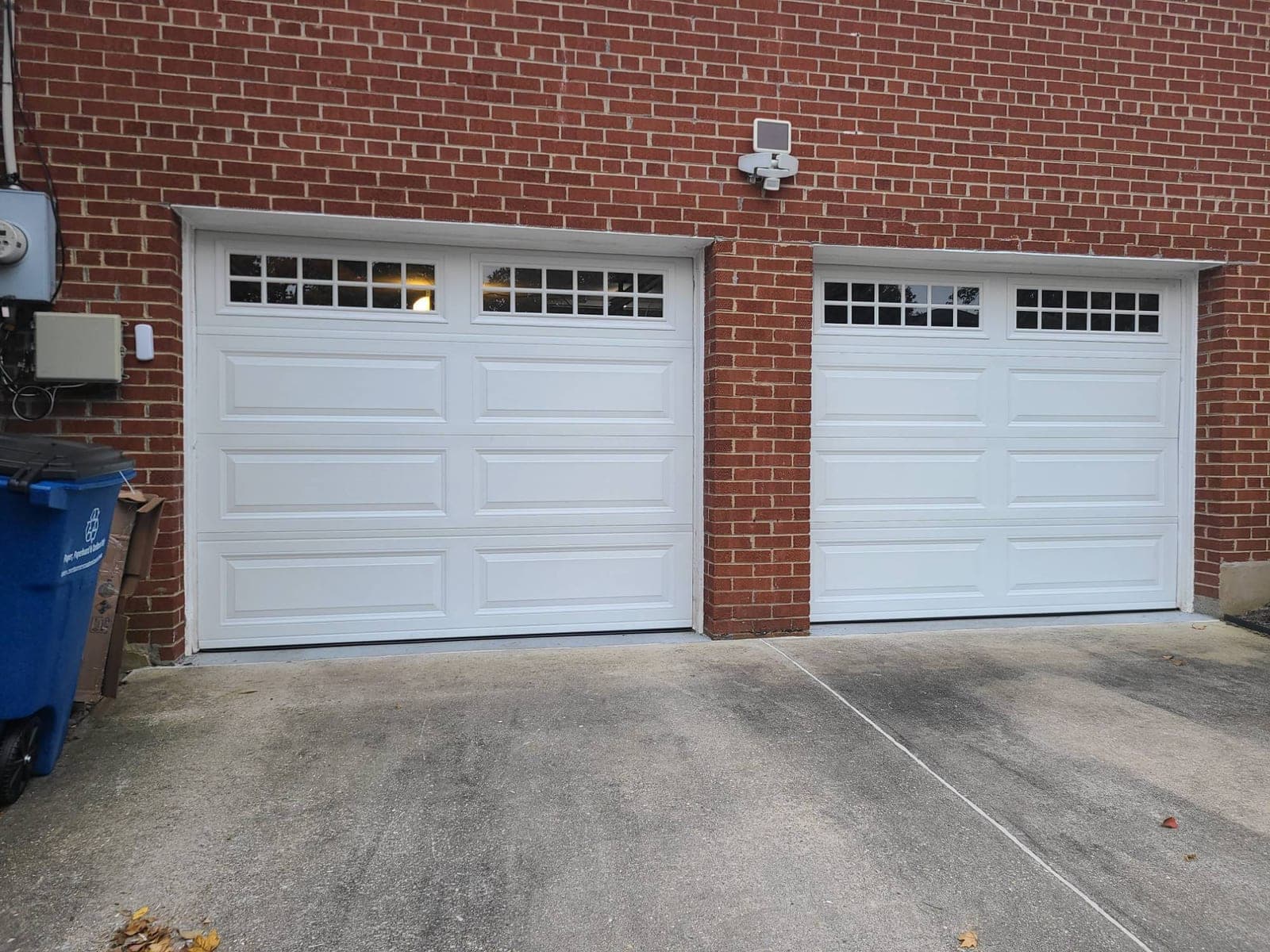 Two-bay door replacement installed by GarageWiz in Rockville, MD